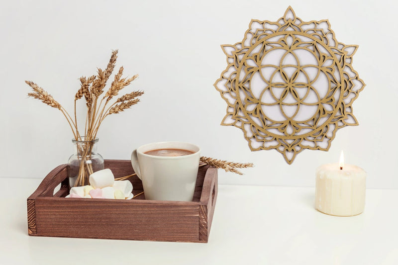 flower of life - mandala wood wall décor